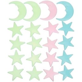 Wall Stickers, 20Pcs Luminous Glow in The Dark Stars Moon Decals Party Home Decor Wall Stickers for Ceiling, Wall Bedroom Chirldren's Room