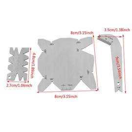 3Pcs/Set Drill Bit Angle Gauges Stainless Steel Drill Sharpener Tools S/S Angle Measuring Gage Hand Measure Tools