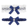 MWOOT Wedding Garter Blue for Bride, 2 Pieces Elastic Lace