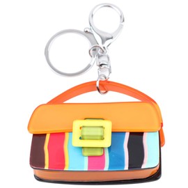 LONYOO Novelty Mini Tote Bag Keyring Acrylic Key Ring Accessories Car Key Backpack Purse Charms Gifts for Women Girls Lady, multicoloured