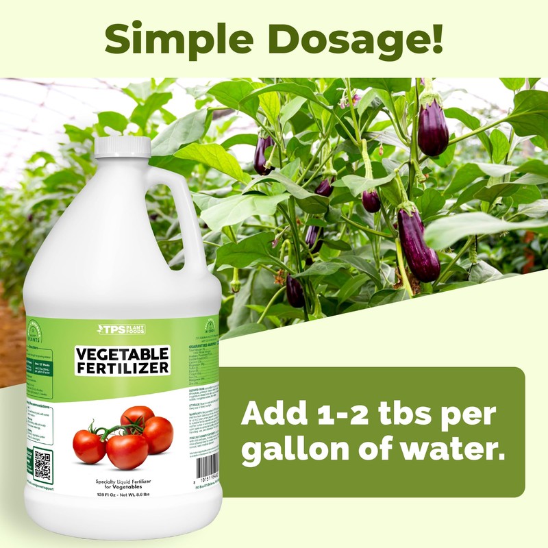 Vegetable Fertilizer, Complete Liquid Vegetable Plant Food, 1 Gallon (128