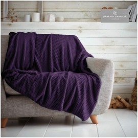 Gaveno Cavailia Cosy and Cuddly POPCORN Fleece Throw Blanket, 150 x 200 Cm, Polyester, Double, Purple
