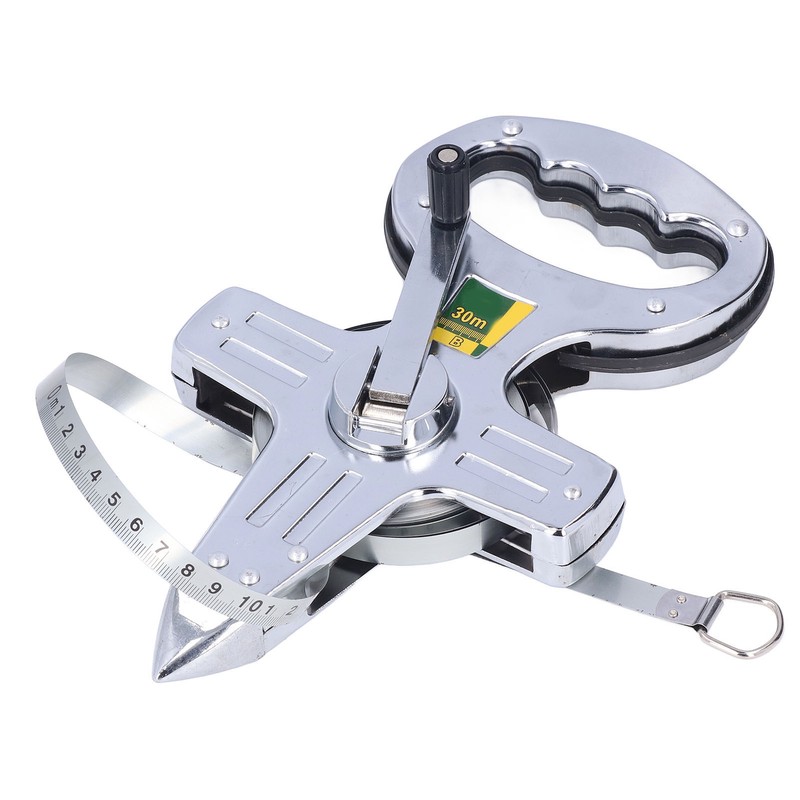 30m Portable Stainless Steel Frame Ruler Thick Durable Hand Operated