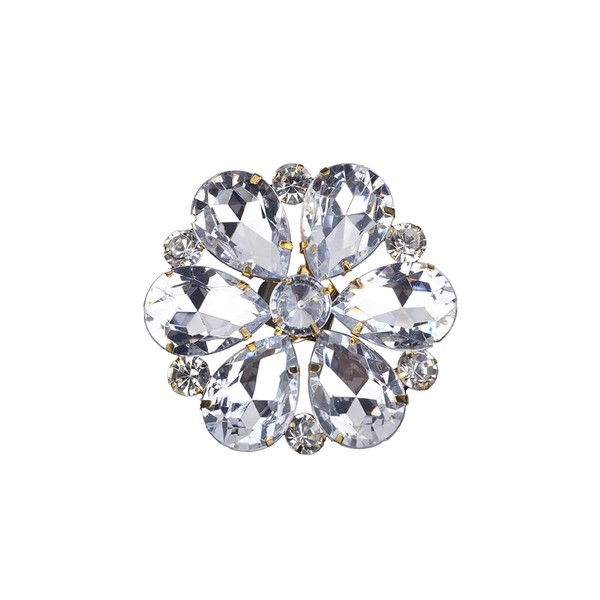 Jumwrit Big Rhinestone Teardrop Ring Sparkle Open Wrap Band Round