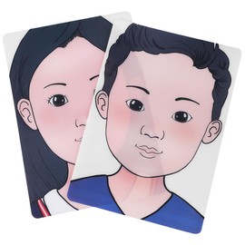 VICASKY Face Paint Practice Board Painting Makeup Sign Sheets Make Up Silicone Reusable Menu Exercise Body 3D 2PCS Excersize Template for Beginners Kids and Adults 11.69 X 8.26 Inch