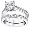 1.5 Carats Sterling Silver Cubic Zirconia Bridal Set Engagement Wedding