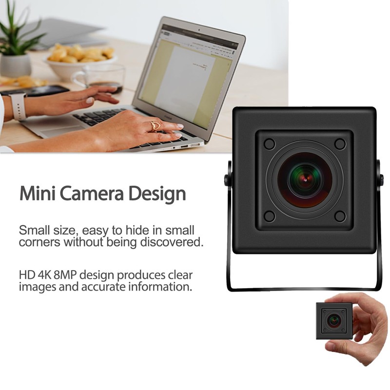 REVODATA Ultra HD 8MP Mini POE IP Camera,4K Small Indoor