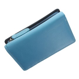Visconti Rainbow Collection BORA Tri-Fold Leather Purse RB43 Blue Multi