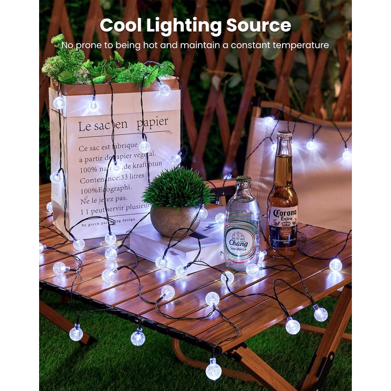 Brightown Solar String Lights Outdoor 60 Led 35.6 Feet 8