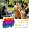 Premium Grill Cover Waterproof Bright Rainbow Wave Barbecue Cover Fade