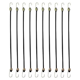 GSHLLO 10 Pcs 10 inch Small Black Bungee Cords Short Elastic Bungee Straps Heavy Duty Camping Rubber Straps Bike Luggage Hook Cords Outdoor Hanging Rubber Cords with Hooks