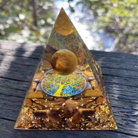 Holiday Christmas Amethyst Crystal Sphere Orgonite Pyramid Energy Orgone Stone