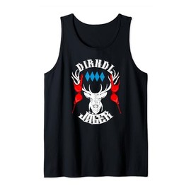 Oktoberfest Funny Deer Bavaria Flag Motif Dirndl Hunter Tank Top