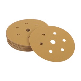 INFINAUTO Sanding Discs, 6 Inch 7 Hole 500 Grit Car Repair Round Velcro and Sandpaper Aluminium Oxide, Paper Base Yellow, Pack of 25