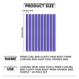 20 Pcs Flexi Rods Flexible Hair Curlers, Curling Rods, No Heat Hair Curlers Sleep In Rollers Set, Hair Curlers Rollers Hair Fluffy Curler for Medium, Long Hair (Purple)