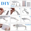 DIY Unpainted Crankbaits Blank Fishing Minnow Lure Kit with Fishing