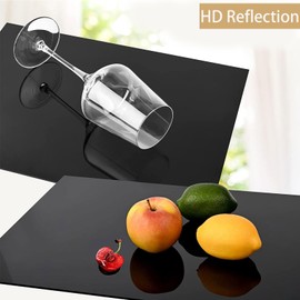 QEEYON 3 Pieces Black Acrylic Glass Plate A4 Black Acrylic Plate 2 mm Square Acrylic Disks, Laser Cuttable Acrylic Plastic Plate for Signs, DIY Display Projects, Crafts, Painting 29.7 x 21 cm