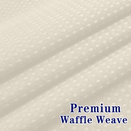 CYPL No Hooks Required Waffle Weave Shower Curtain with Snap in Liner-Hotel Grade Waterproof & Mesh Top Window Spa Like Small Stall Bath Curtain Machine Washable 54Wx80L Beige