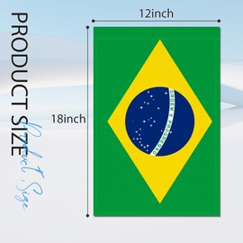 Brazil Garden Flag 12x18 Inch Double Sided 3 Ply Brazil Flags with Vivid Color for Outside Courtyard Parade Lawn Decor, Nation Flags for Yard Home Indoor Outdoor Decorations