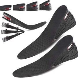 LENGSIDA Plantillas Aumentadoras de Altura Hombre y Mujer, Zapatos de Crecer Altura deAjustables, 3cm, 5cm, 7cm, 9cm, Plantillas para Hombre Transpirables, Plantilla para Altura 4 Capas, Cortadas a Medida