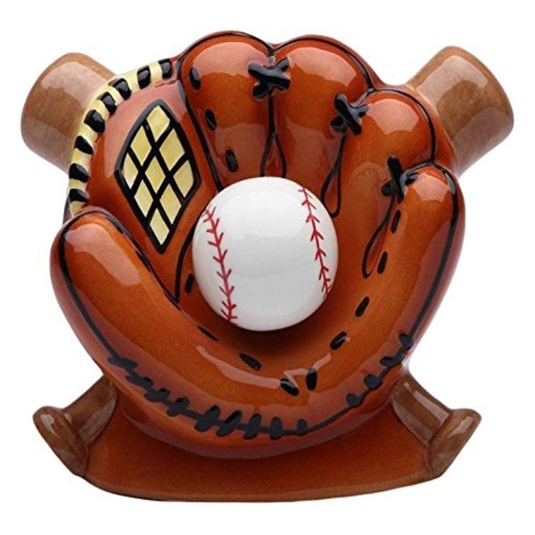 CG 10468 5.88" Ceramic Baseball in Glove with Bats Money Piggy Bank