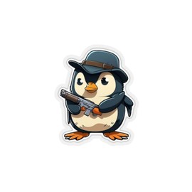 Cute Penguin Animal Cartoon Vinyl Sticker Decal for Car Bumper Truck Van SUV Window Wall Boat Cup Tumblers Laptop or Any Smooth Surface 3x3 Pack of 2