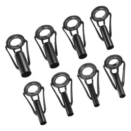 PATIKIL 3-6mm Tube Dia Fishing Rod Tips Repair Kit, 8 Pcs Stainless Steel Ring Guide for Saltwater Freshwater Fishing, Black