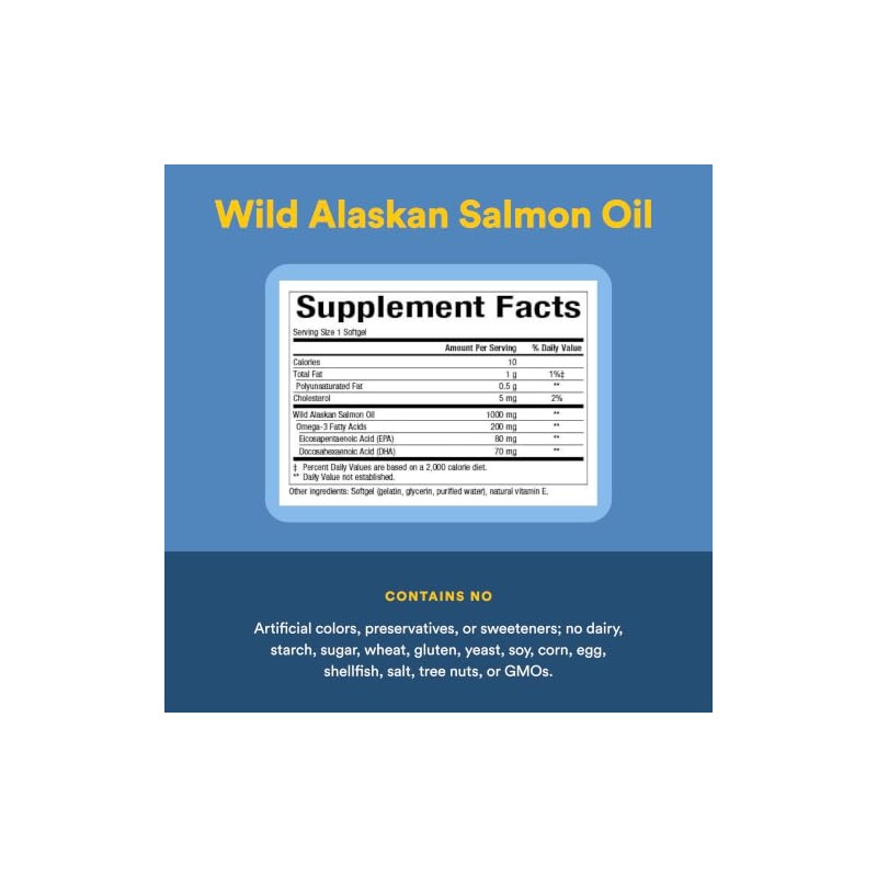 Wild Alaskan Salmon Oil, 1000 mg, 180 Softgels by Natural