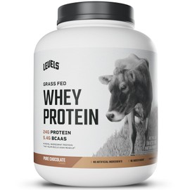 Levels Nutrition Levels Grass Fed Whey Protein Powder, No Artificials, 24G of Protein, Pure Chocolate, 5LB