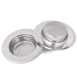 2Pcs Stainless Steel Sink Filter, Mesh Kitchen Sink Strainer Plug, Drain Protector Prevent Clogging, Outer Diameter 113mm/90mm/70mm