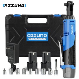 AZZUNO Cordless Electric Ratchet Wrench 3/8" 30 Ft-lbs Ratchet Ratchet Tool Kit