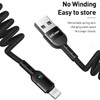 AICase Cable de carga en espiral, cable de nailon elástico