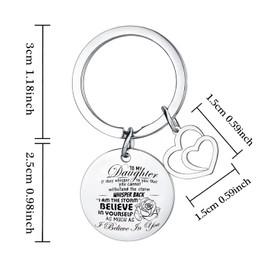Daughter Keyring Daughter Gifts from Mum Daughter Gifts Cute keychin Daughter Keyring from Mum Dad Christmas Birthday Graduation Gift for Daughter Present for Daughter