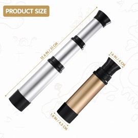 STOBOK Children's Pirate Monocular Telescope: 2 Pieces Retractable Handheld Collapsible Brass Telescope Zoomable Portable Pirate Spyglass for Cruise Ship Travel Watching Games Hiking Hunting