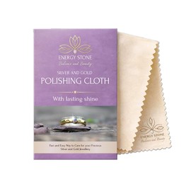 Energy Stone Silver and Gold Restoration Polishing Cloth, Anti-Tarnish Cleaner with Lasting Shine, for Fine Valuables, Precious Metals, Silverware, Coins, 1 Piece