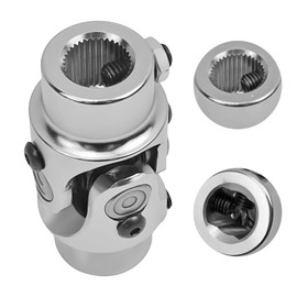 3/4-36 Spline X 3/4" DD Universal U Joint Endxedo Chrome Single Steering Shaft U-Joint 35° Degree Maximum Working Angle