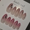 Summer reflective glitter [Handmade nail tip] Emily Nail - Short