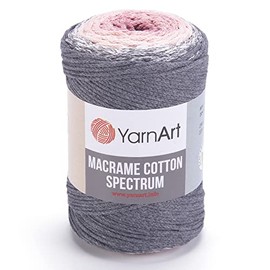 MACRAME Yarn Art Cotton Spectrum Cord Harmonious Colors, Unique Crafts 8.80 Oz, 246.06 Yds 80% Rope Multicolor Macrame, Colorful Weight Worsted (1306)