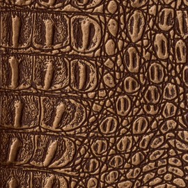 Alligator Fabric, Soft Textured Crocodile Vinyl Faux Leather, Gator Skin Embossed Upholstery DIY Craft and Clips Pleather Sheets – Individual 1 Yard Cut 36”x54” (Copper Metallic)