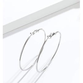 VONALA 925 Sterling Silver Circle Endless Hoop Earrings - Jewellery for Women Girls, Gold-35mm, Sterling Silver
