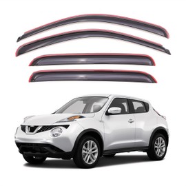 KPY Window Visor Compatible with Nissan Juke 2011-2017, 4PC Rain Guard Side Window Vent Deflectors in-Channel Style, 2011 2012 2013 2014 2015 2016 2017