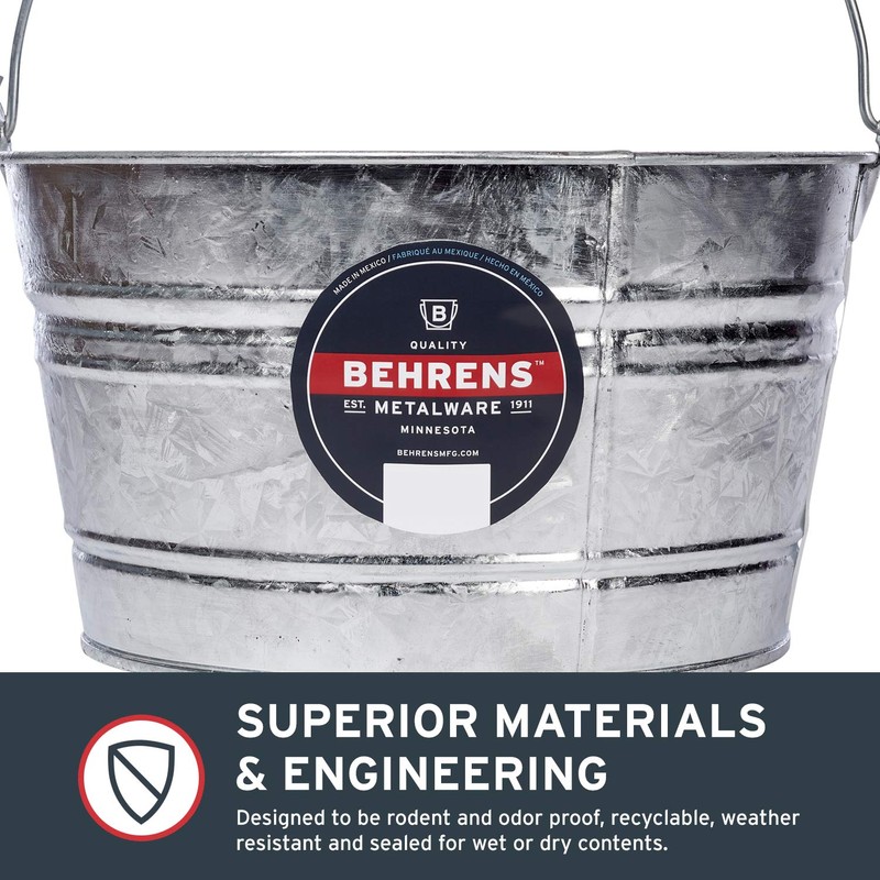 Behrens Hot-Dipped Galvanized Steel Utility Pail 4-1/4 Gallon