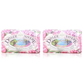 Nesti Dante Dolce Vivere Sicilia Bougainville, Marine Sea Salt & Papyrus Tree Fine Natural Soap Bar (Pack of 2)