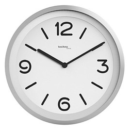 Technoline WT 7400 Super Chic Modern Wall Clock with Night Detection Sensor - Automatic, Low Backlight as soon as it gets dark, Ø 25.4 cm, Chrome Look, Silver