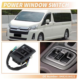 X AUTOHAUX Front Right Driver Side Power Window Switch Window Control Switch No.8482026021 for Toyota Hiace 1989-2006 Black