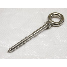 Wood Screw Eye Bolt Stainless Steel 8MM (100MM Shank Eyebolt Marine Rope Cable 316)