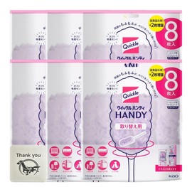 Kao Quickle Handy Floor Cleaning Tool, Replacement Sheets, Set of 8, 6 Pieces + Kunutonn Original Logo e Bonus