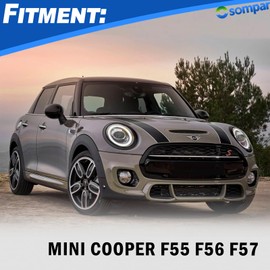 Osompar 5pcs Front Grille Frame Surround Trim Headlight Taillight Trim Ring Compatible with Mini Cooper F55 F56 F57 2014-2021 Black