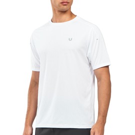 NORTHYARD Men's Athletic Running T-Shirts Quick Dry Workout Shirts Short-Sleeve Sports Gym Tee Tops Performance Activewear White L