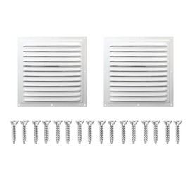 SEIWEI Multi-Function Aluminum Gable Vent, Aluminum Alloy Wall Vents Attic Vent Stylish Design Return Air Grill for Indoor & Outdoor Use, Including Screws (250 * 250mm, Pack of 2)